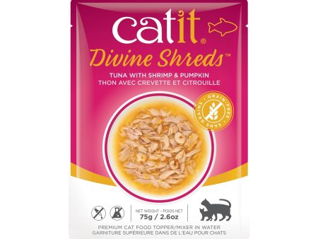 Garniture Divine Shreds pour chats, Thon avec crevette et citrouille, 75 g Online Hot Sale