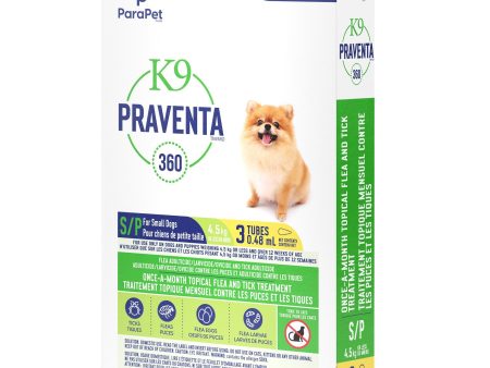 K9 Praventa 360 traitement contre les puces et les tiques pour chiens de petite taille jusqu’à 4,5 kg, 3 ou 6  tubes on Sale