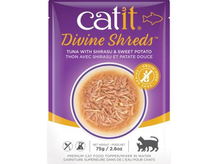 Garniture Divine Shreds pour chats, Thon avec shirasu et patate douce, 75 g on Sale