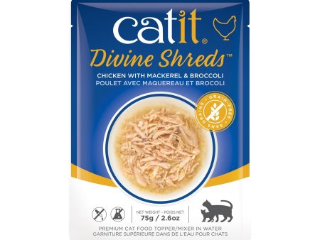 Garniture Divine Shreds pour chats, Poulet avec maquereau et brocoli,75 g Online now