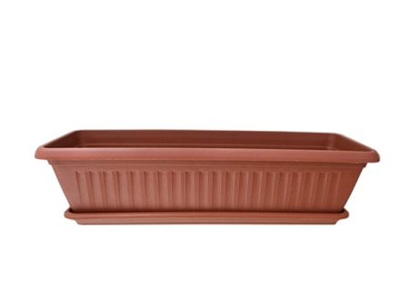 GARDEN MASTERS TERRACOTTA FLOWER TROUGH WITH SAUCER - IDEAL FOR GROWING VEGETABLES, SALADS OR BEDDING DISPLAYS - 20018805 Fashion