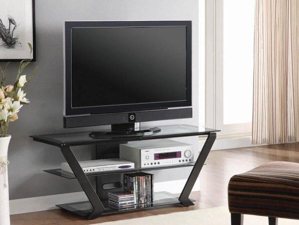 2-Tier TV Console Black - 701370 For Discount