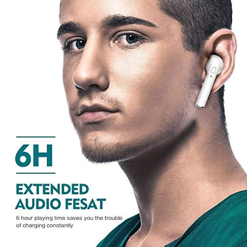 I7s TWS Bluetooth 5.0 Earbuds Earphones Stereo Sports Headphones Noise Cancelling and Waterproof Headsets with Built-in Mic Portable Charging Case-White Online