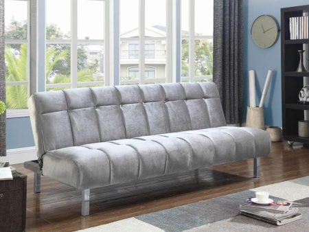 Vanessa Button Tufted Sofa Bed Silver - 360002 For Cheap