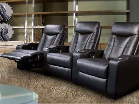 Pavillion Home Theater 2-Seated Recliner Black - 600130-2 Supply