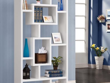 Ten Shelf Bookcase White - 800157 on Sale