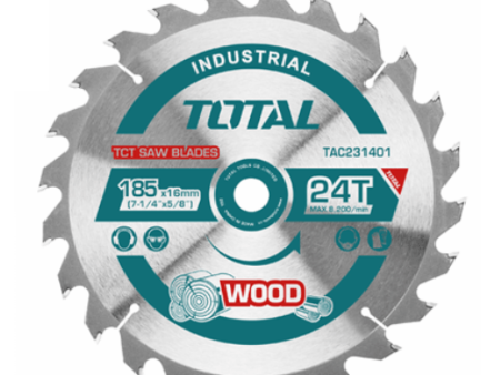 Total 24T TCT Wood Saw Blade 185mm x 16mm (7 1 4  x 5 8 ) TAC231401 on Sale