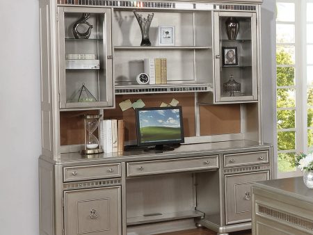 Ritzville 3-Drawer Credenza With Hutch Metallic Platinum - 801971 Hot on Sale