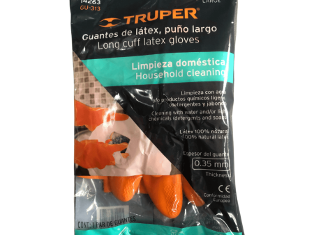 TRUPER LONG CUFF LATEX GLOVES - LARGE - 14263 Cheap