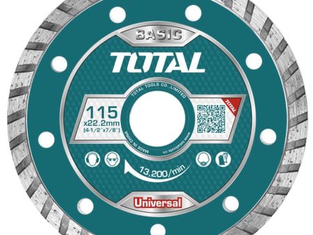 TOTAL Turbo Diamond Blade, Wet and Dry Cutting Disc 4 1 2  x 7 8  (115 X 22MM)  TAC2131153 Hot on Sale