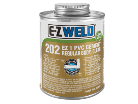 E-Z WELD - PVC Cement Regular Body, Clear 202 fast set PVC uPVC cement for use on pipe and fittings 120 240 475 947ml Fashion