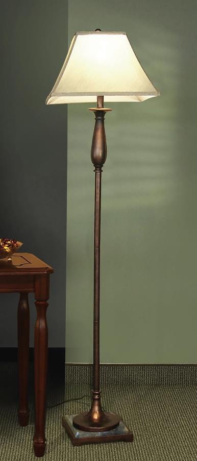 Square Empire Shade Floor Lamp Bronze And Beige - 901204 Discount