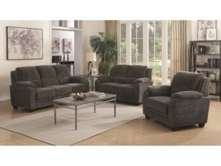 Northend Upholstered 3pc Living Room Set Charcoal - Set3P506241 Discount