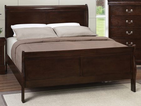 Louis Philippe Queen Panel Sleigh Bed in a Cappuccino Colour 202411Q Online Sale