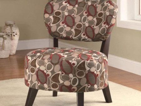 Upholstered Accent Chair Brown And Red  900425 Online Hot Sale