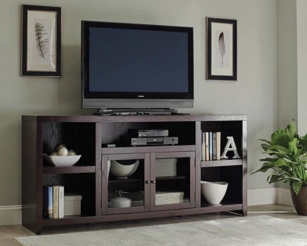 2-Door TV Console Dark Cappuccino - 701994 Online now