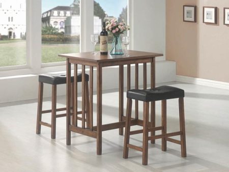 3-Piece Counter Height Set Nut Brown Perfect for small spaces - 130004 For Cheap