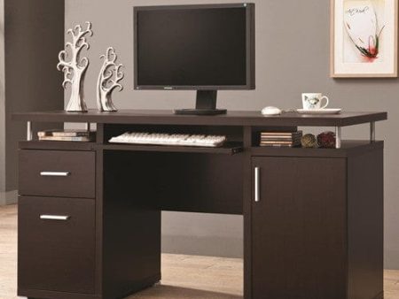 Tracy 2-Drawer Computer Desk Cappuccino - 800107 Cheap