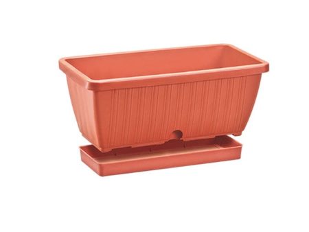 Rimax Flower Trough w saucer 40cm Terracotta - 20010031 Discount