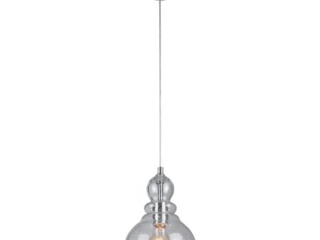 Westinghouse One-Light Indoor Mini Pendant Brushed Nickel Finish with Hand Blown Clear Seeded Glass - 6100700 Hot on Sale